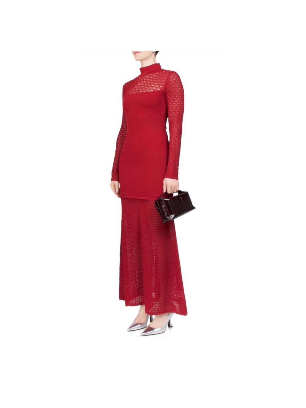 Posse Crimson Sheer-Knit Maxi Dress